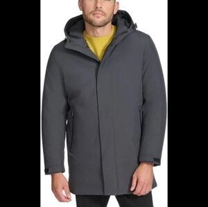 Calvin Klien Men's Gray Hooded Stadium Jacket